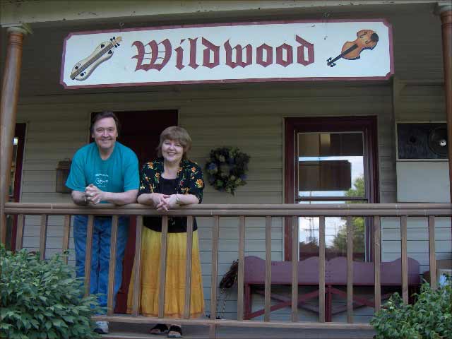 Don & Marty on the porch of the Wildwood Music Store